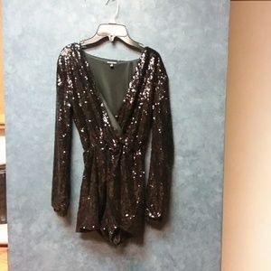 Black Sequined Romper